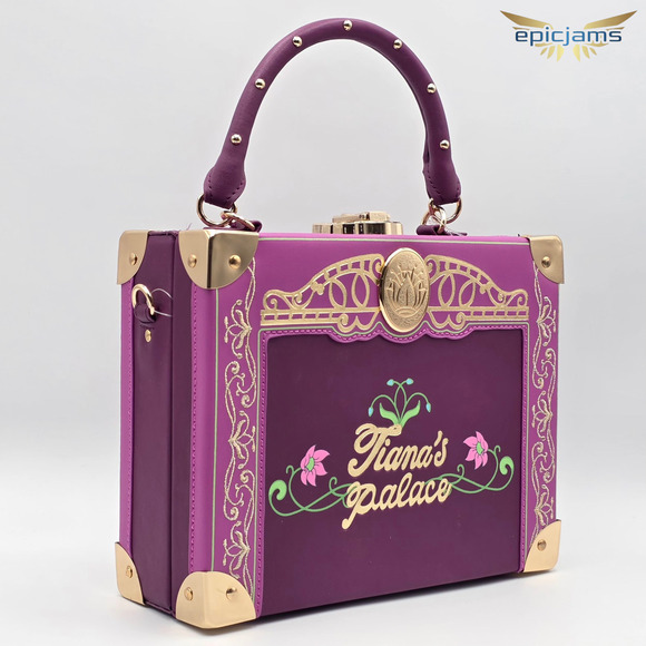 Disney The Princess and The Frog Tiana's Palace Trunk Purple Crossbody Bag Purse - Picture 3 of 5